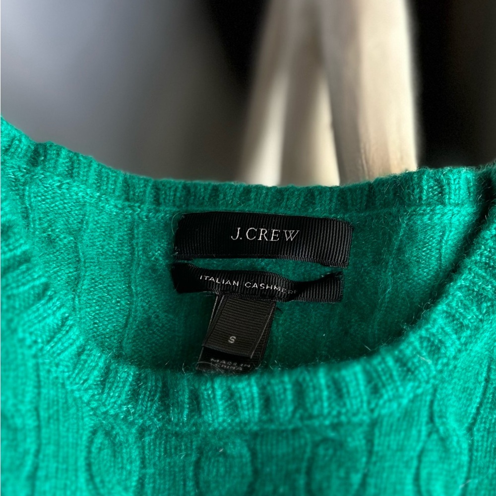 J. Crew Italian Cashmere Sweater in Vibrant Green